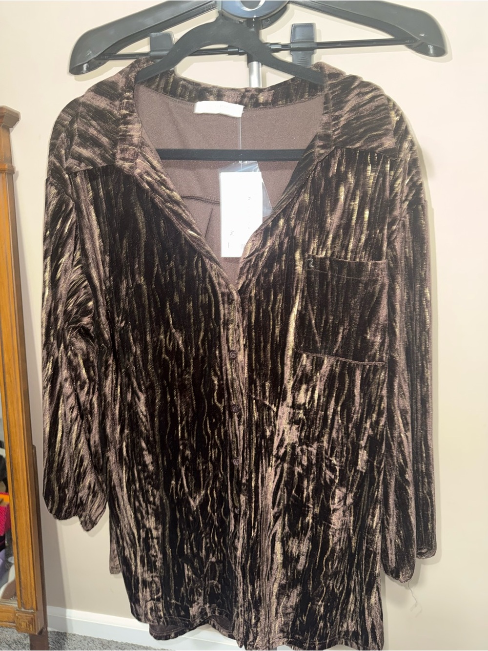 12th Tribe Loretta Espresso mini dress Sz Medium - Picture 3 of 4
